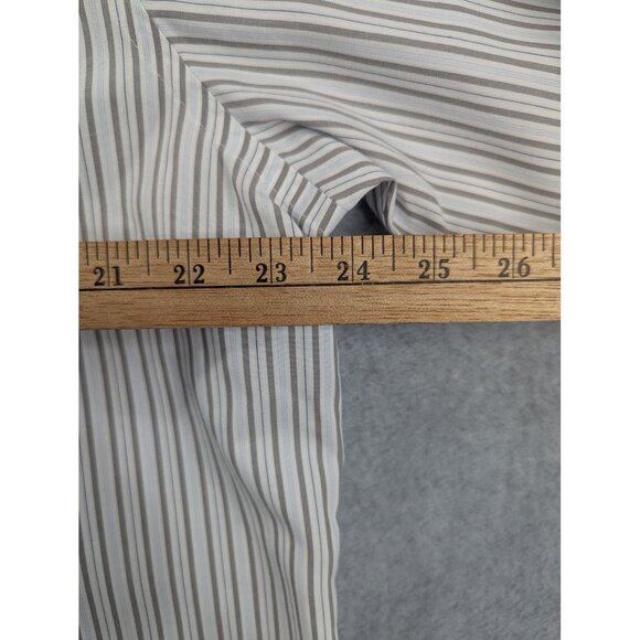 Brooks Brothers Shirt Mens 16.5 34 Blue Gray Striped Regular Fit Non Iron Supima - Picture 4 of 9